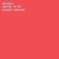 #EE4E54 - Sunset Orange Color Image